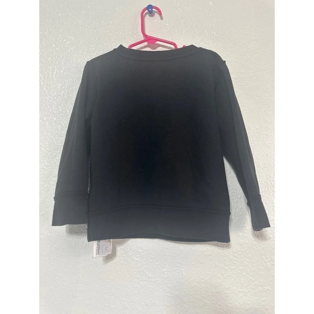 Disney Stitch Black Graphic Sweatshirt Kids XS Colorful Cartoon Pullover - Picture 4 of 8